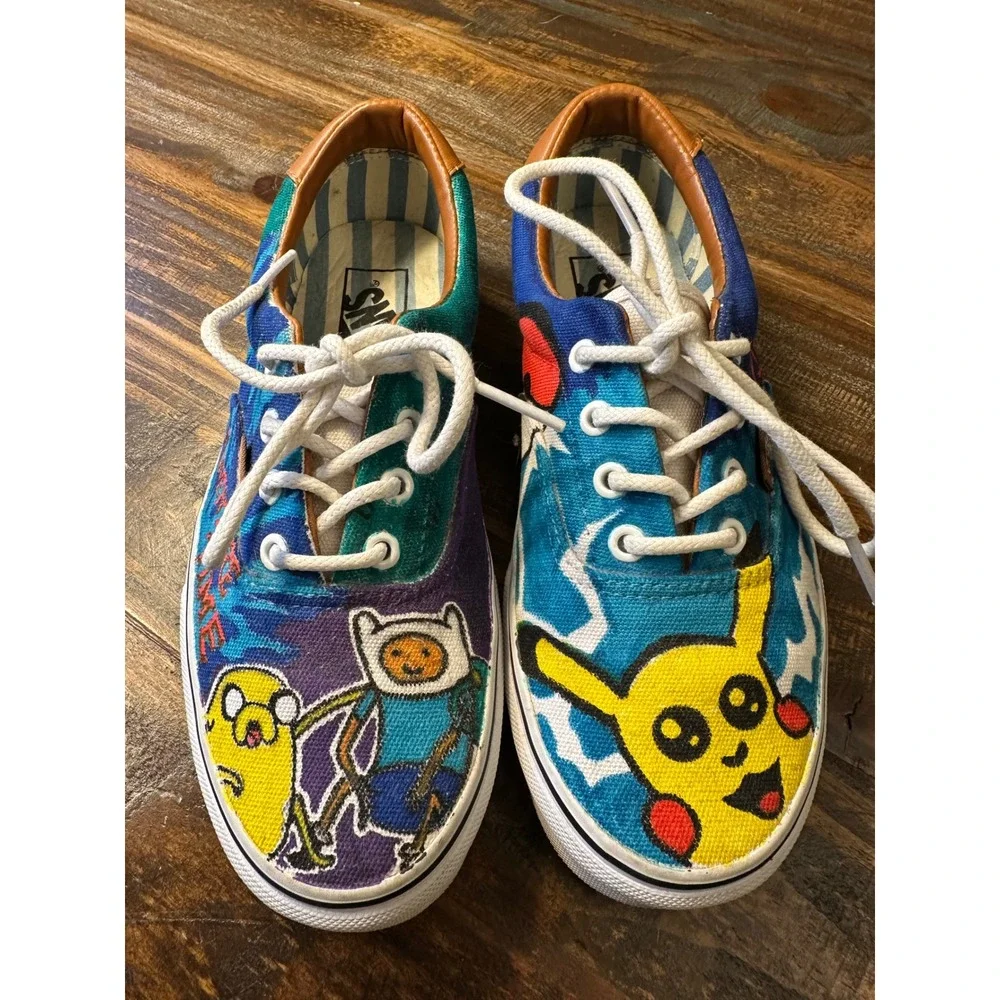 RARE Vans Era Custom Anime Pokemon Adventure Time Mens 6.5 or Woman's‎ 7.5